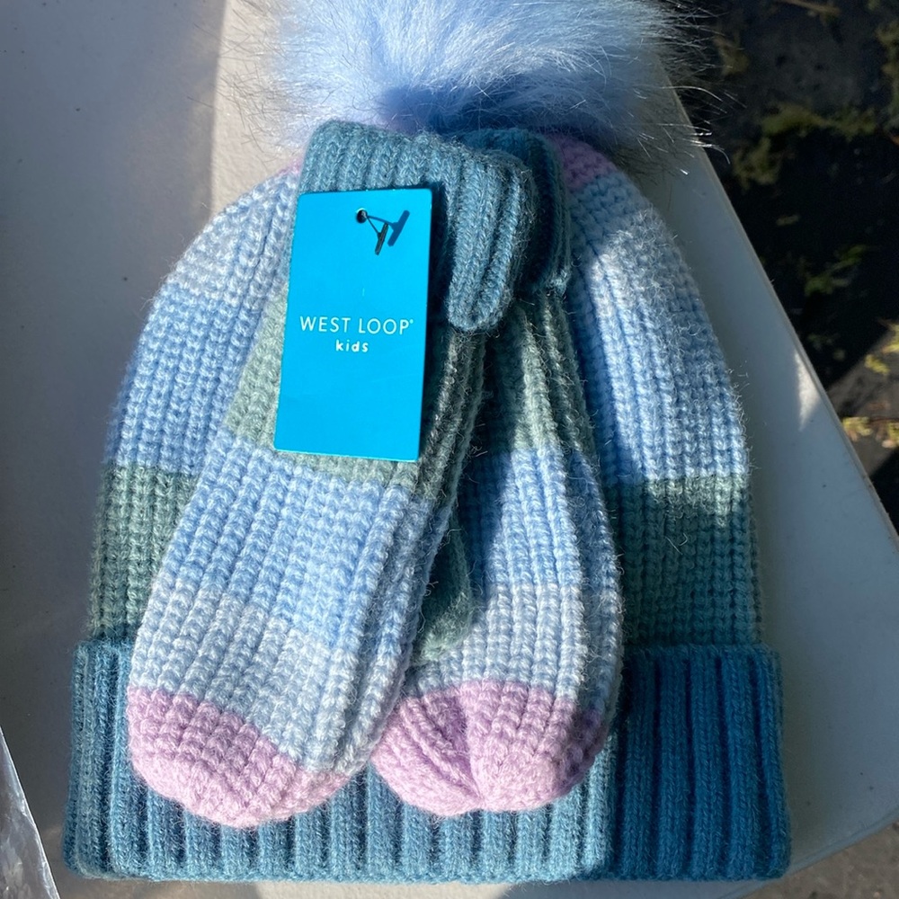 WESTLOOP GIRL HAT AND MITTEN SET
